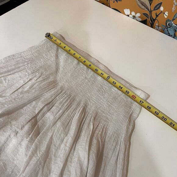 coldwater creek womens Sz L skirt blue lined a line midi Coastal Lagenlook Artsy - Picture 7 of 8